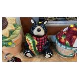 BEAR AND FISH COOKIE JAR