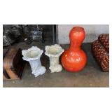THREE PLANTERS/VASES