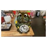 FROG CLOCK COOKIE JAR