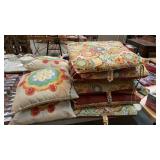 LOT OF PATIO CHAIR CUSHIONS AND PILLOWS