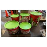 LOT OF CHRISTMAS TUPPERWARE CANISTERS