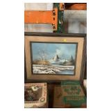 Framed painting