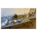 TABLE OF VARIOUS GLASSWARE
