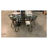 Metal/glass top sofa table 52x18x29
