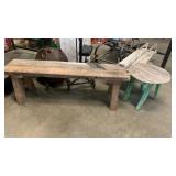 Wooden bench & table