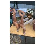 Pair of cast iron dog irons