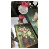 FRAMED PRINT, VINTAGE LAMP