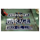 VINTAGE CHEVROLET GARAGE METAL SIGNS