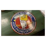 VINTAGE ESSO MOTOR OIL PORCELAIN SIGN