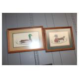 2 Framed Embroidered Duck Pieces