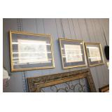 3 Framed  Williamsburg Virginia Prints