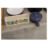 Planter & Blue Dish with Lid