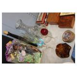 Glass Stems,Amber Dishes,etc