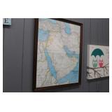 Framed Middle East Map