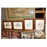 4 Framed Wild Life Prints