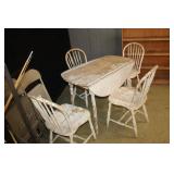 Primitive Drop Leaf Table with 4 Chairs
