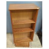 Rotating Double-Sided Teak Cabinet With Adjustable Shelves, 34.5" H x 18.75" W x 13" D