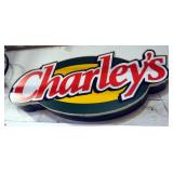 Metal Framed Resin 'Charley's' Sign, '21' x 45' x 5', Mounted To Wall