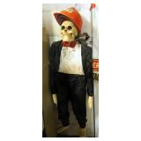4' Plastic Skeleton With Hardhat, 3 Practice Arrows, Fishing Pole, And Baseball Bat