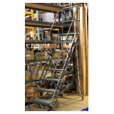 9Ft. Rolling Ladder With Hand Rails And 24" Perforated Steps