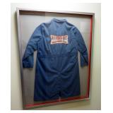 Metal Framed Under Glass 'R.F. Fisher Elec.' Work Smock, 42' x 52'