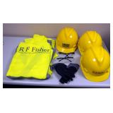 Safety Gear Including Hard Hats, Qty 3, Safety Vests, Qty 3, Eye Protection, Qty 2, And More
