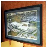 Framed Matted Under Glass Aerial Photo, 36.5' x 27'