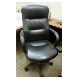 Leather Like Upholstered Rolling Adjustable Executive Chair, 46' x 26.5' x 25'