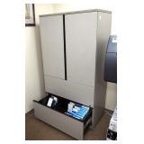 2 Door, 2 Drawer Storage Cabinet With Shelves, 64.5' x 35.5' x 20'