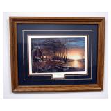 Wood Framed Matted Under Glass, 'Sundown' By Jim Hansel, 20.5' x 16.5'