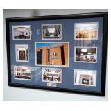 Framed Matted Under Glass Country Club Bank Plaza Photo Array, 36' x 26.5'