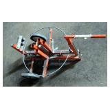 Metal 2 Wheel Gooseneck Spinning Wire Spool Cart, 19' x 37' x 20'