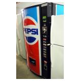 Pepsi Coin And Bill Operated Soda Machine, No Key, 72' x 36' x 29'