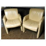 Leather Like Upholstered Reception Chairs, 35' x 28' x 27', Qty 2