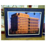 Metal Framed Matted Under Glass Photos Of Kansas City Buildings, Qty 3, 22' x 17.5'