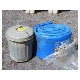 New Unrolled Tarp and Galvanized Ash Bucket