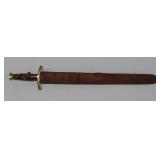 Damascus Steel Viking Sword w/ Wooden Handle