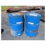 Three 55 Gallon Metal Barrels