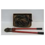 Large Bolt Cutters and Jumper Cables