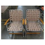 Two Vintage Folding Lawn Chairs