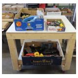 Rolling Work Table and  Contents