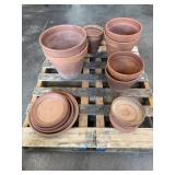 Selection of Terracotta Pots and Saucers