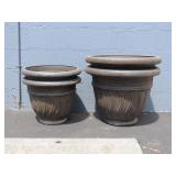 Five Plastic Planters