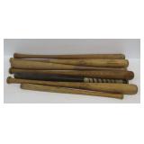 Seven Wooden Baseball Bats