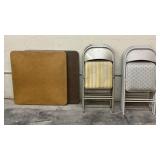 Two Card Tables w/ 8 Folding Metal Chairs