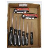 Snap-On Torx Screwdrivers & Two Utility Knives