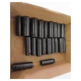 1/2' Drive Deep Well Impact Sockets