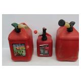 Three Plastic Fuel Cans