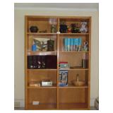Oak Bookcase and Contents