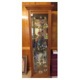 Lighted Oak Curio Cabinet